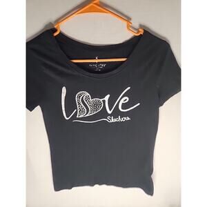 Women's Skechers Los Angeles T-Shirt Short Sleeve Love Size X-Small